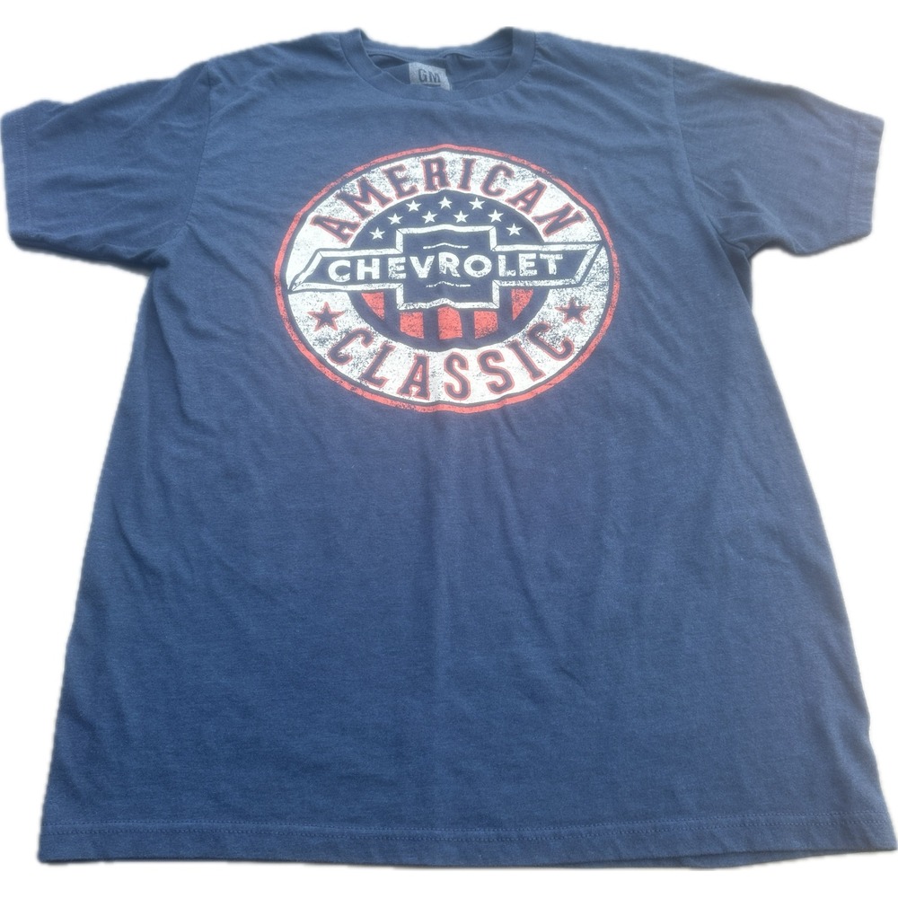 Chevrolet Mens M American Classic Graphic Tee Navy Blue GM Car Truck Racing